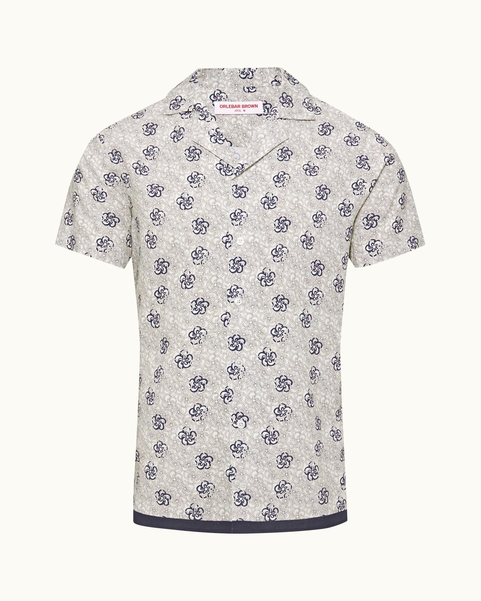 White Sand Floral Print Capri Collar Shirt | White Sand