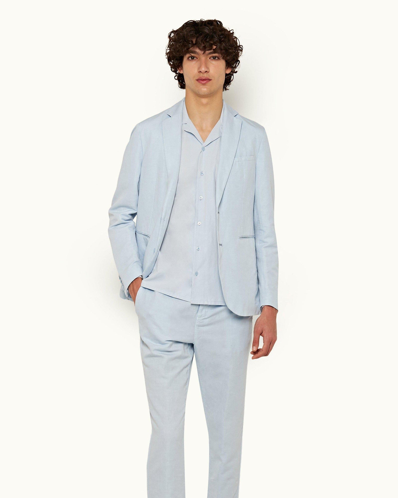 Travis Ice Blue Capri Collar Shirt | Ice Blue