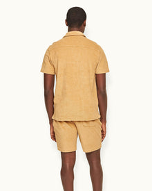 Classic Fit Double-Faced Towelling Sweat Shorts In Biscuit Colour | Biscuit
