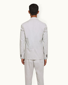 Oyster Grey Two-Button Stretch-Cotton Blazer | Oyster Grey
