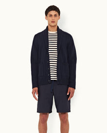 Night Iris Shawl Neck Lambswool Cardigan | Night Iris