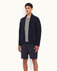 Night Iris Shawl Neck Lambswool Cardigan | Night Iris