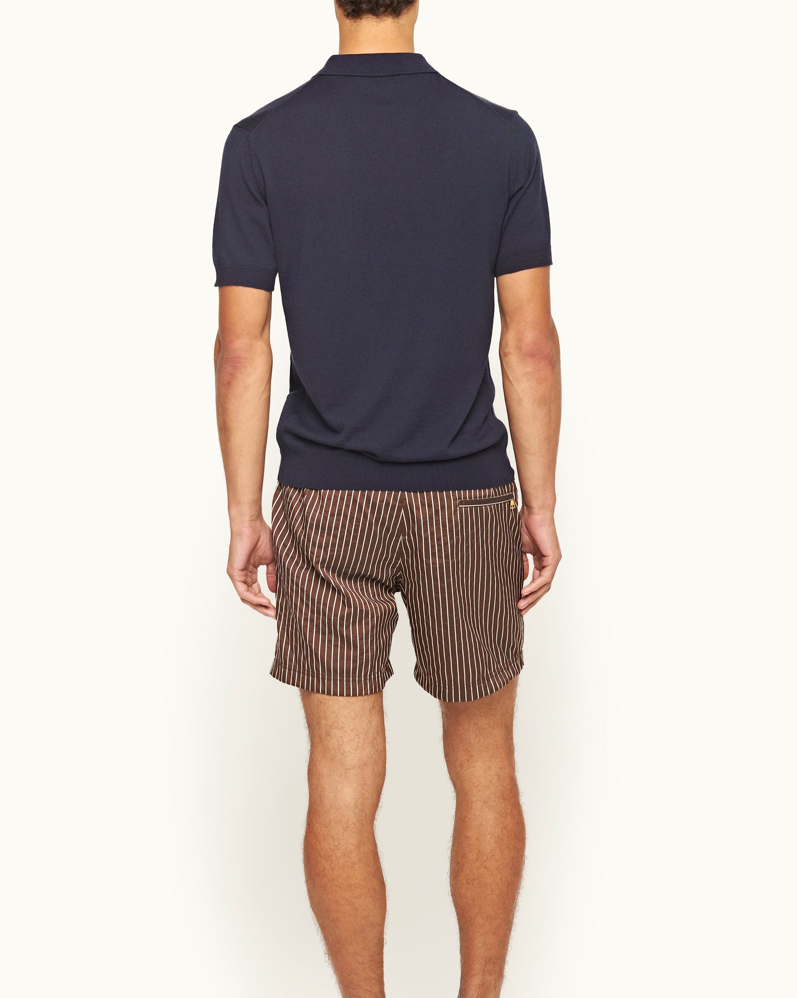 Wilder Classic Fit Fine Knit Cotton & Cashmere Polo Shirt in Night Iris | Night Iris