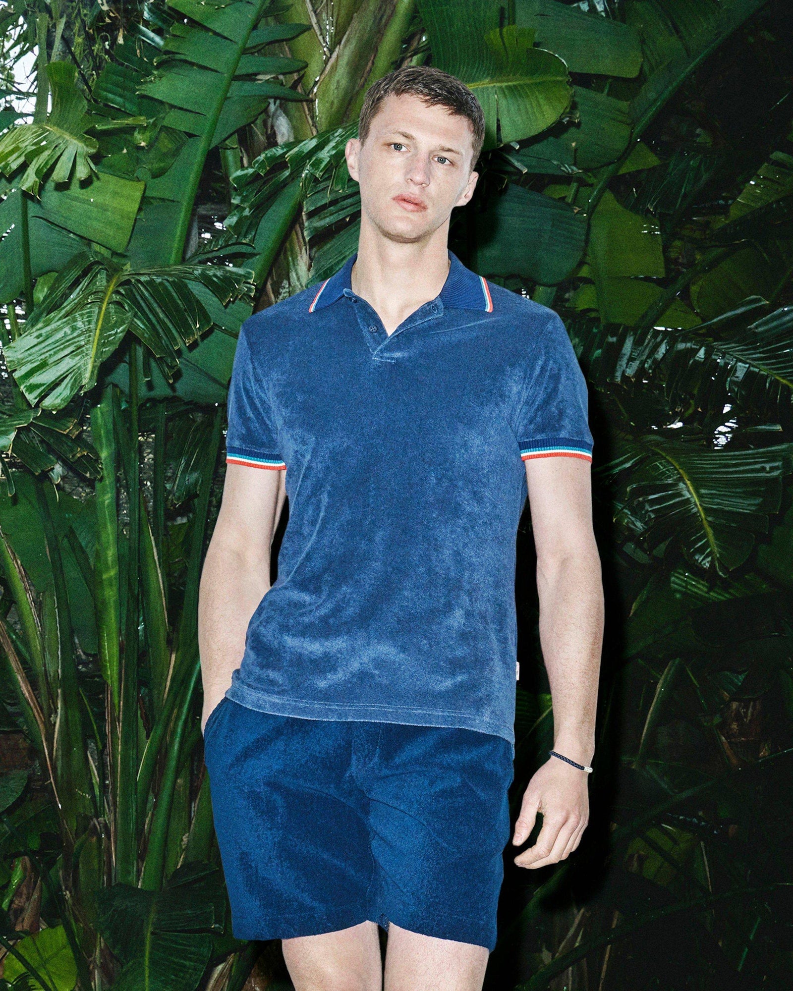 Navy Classic Fit O.B Stripe Tipping Polo Shirt | Navy