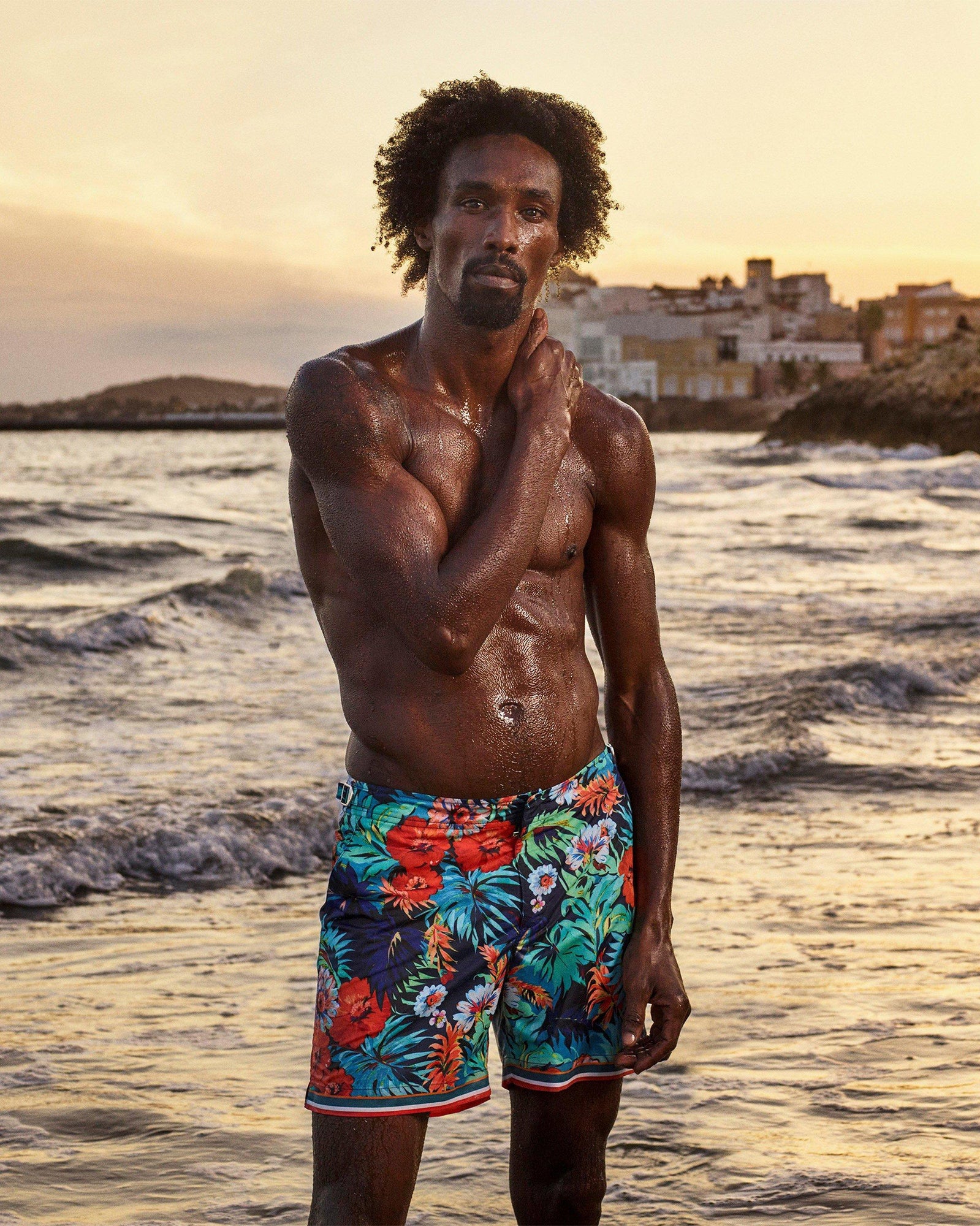 Multi Anemone Mid-Length Swim Shorts | Multicolour