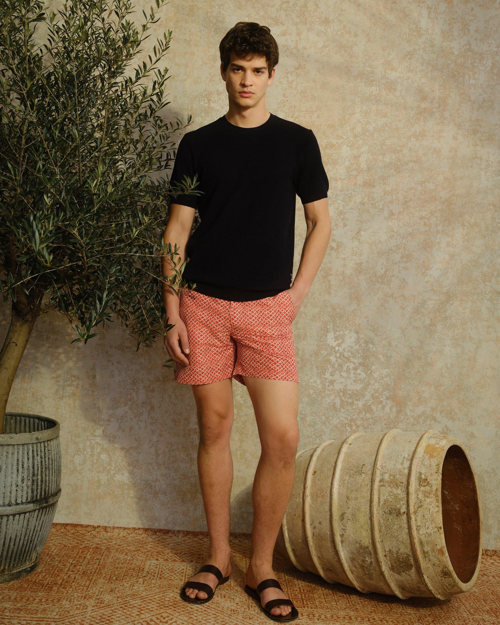 Bulldog Firestone Wave Print Mid-Length Swim Shorts | Firestone