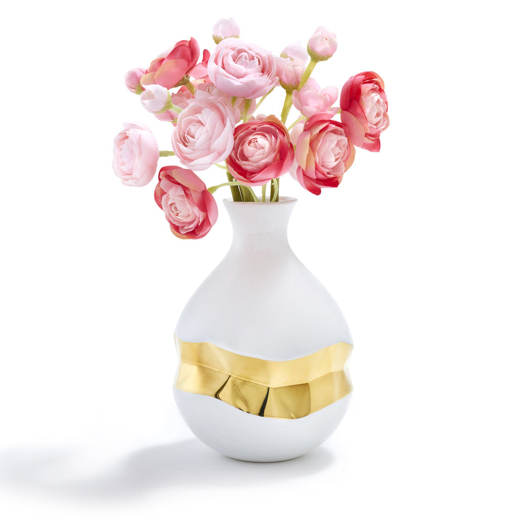 Talianna Oro Bud Vase | White & Gold | Single