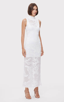 Sheer Jacquard Gown | Alabaster