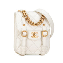 Chanel | Pre-Owned Mini Aged Calfskin City School Flap - II | White/Ivory