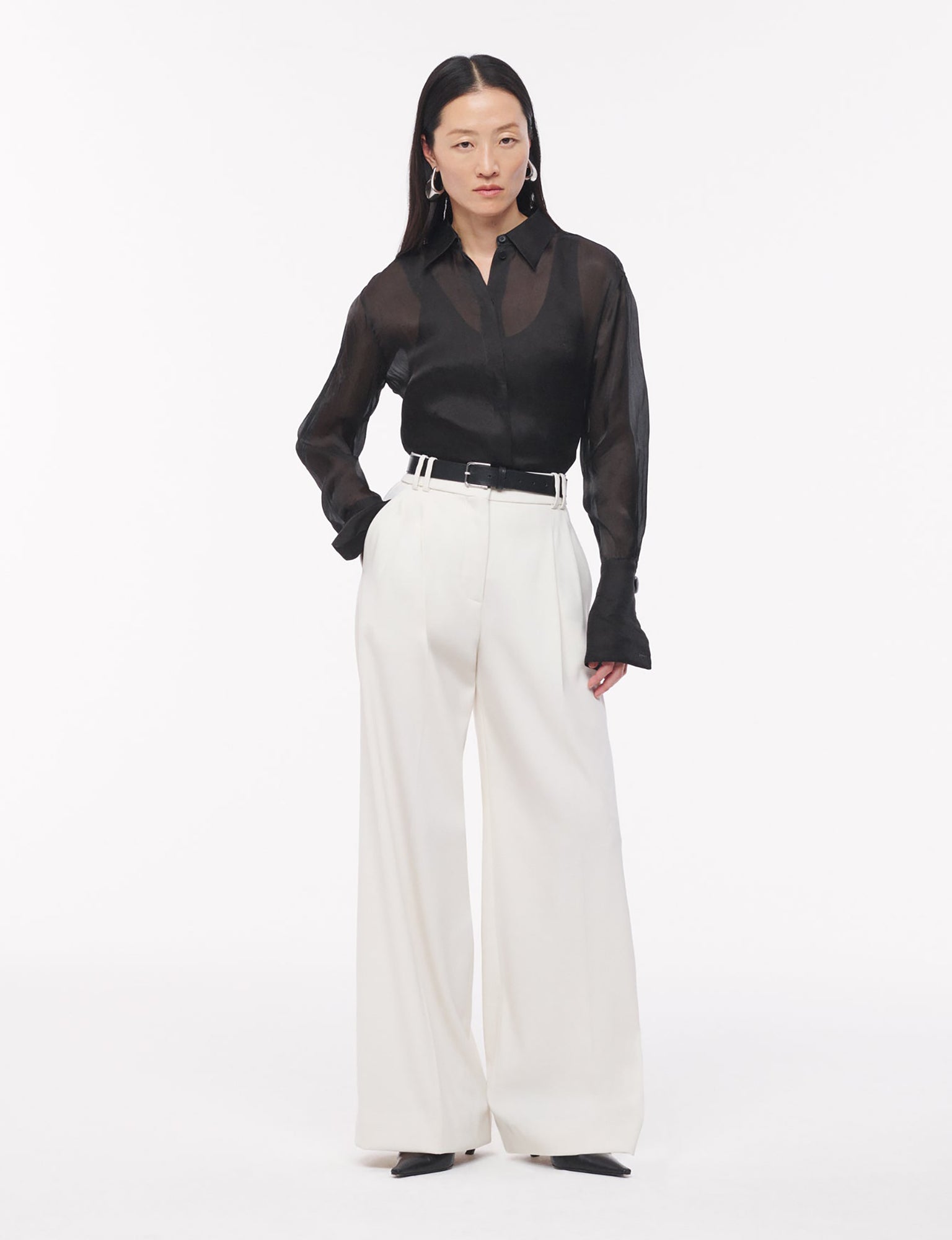 Men | Organza Oversized Shirt | Black