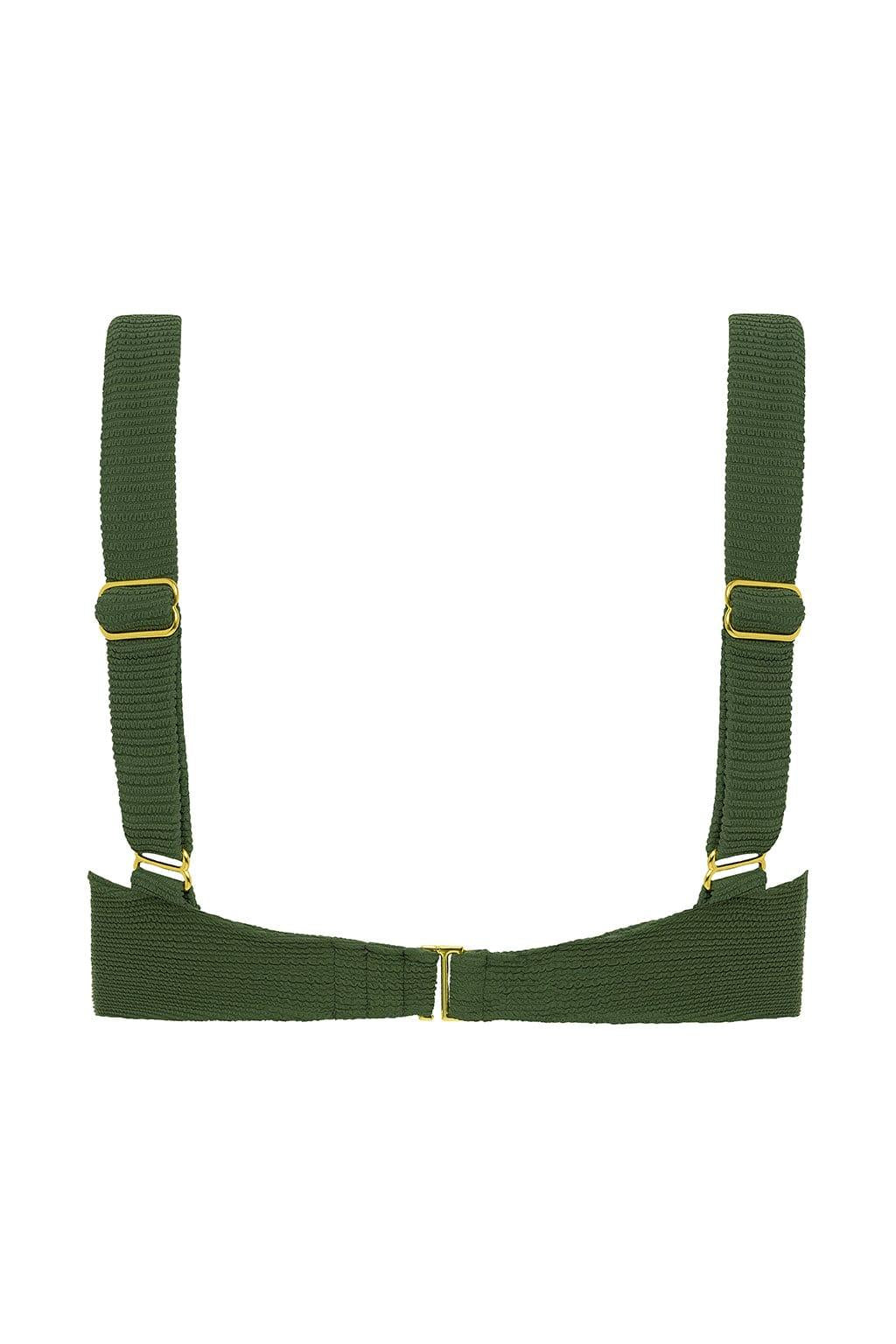 Hayden Bikini Top | Olive Micro Scrunch