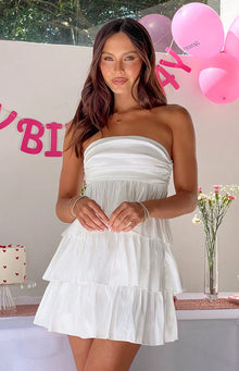 One Wish Strapless Mini Dress | White