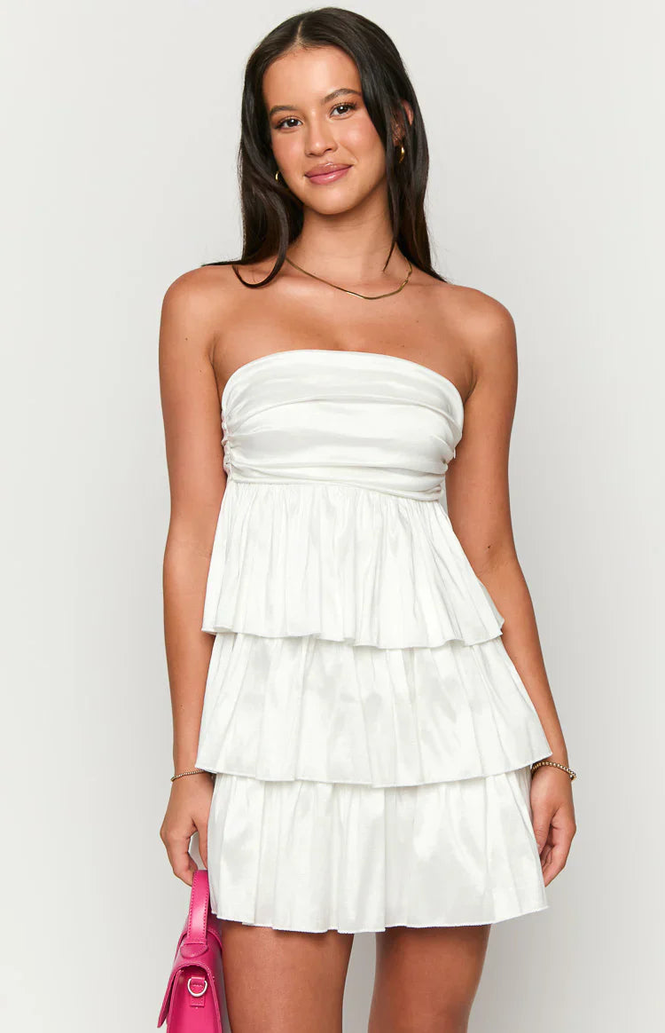 One Wish Strapless Mini Dress | White