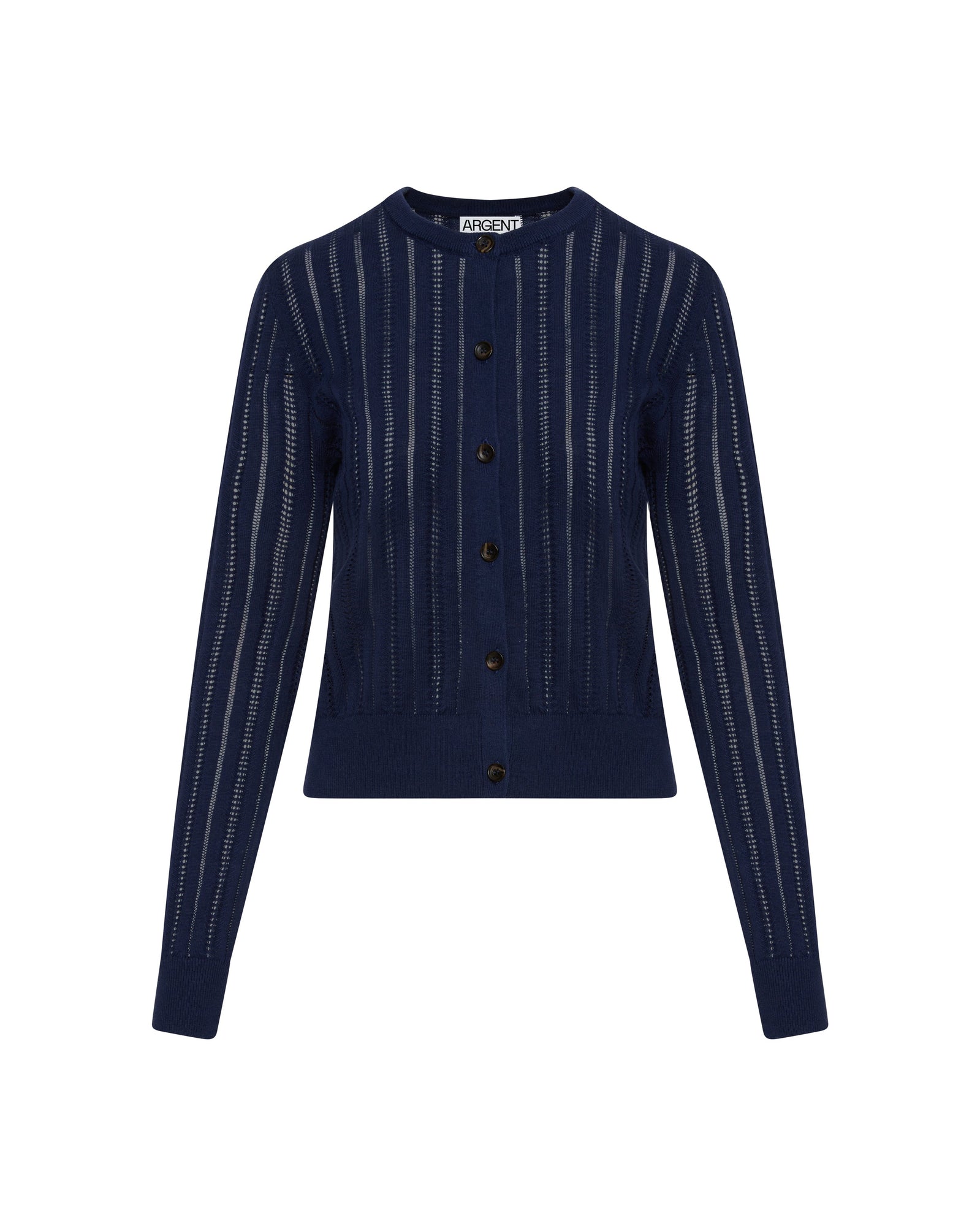 Open Cable Cardigan in Cotton | Navy