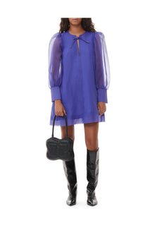 Organza A shaped Mini Dress | Simply Purple