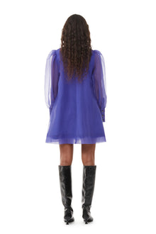 Organza A shaped Mini Dress | Simply Purple