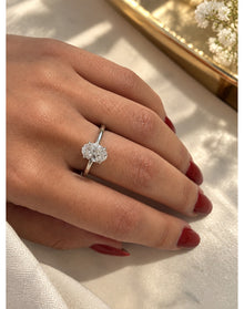 Oval Lab Diamond Solitaire Silver Ring | Silver