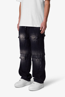 Oversized Cargo Pants | Washed Black