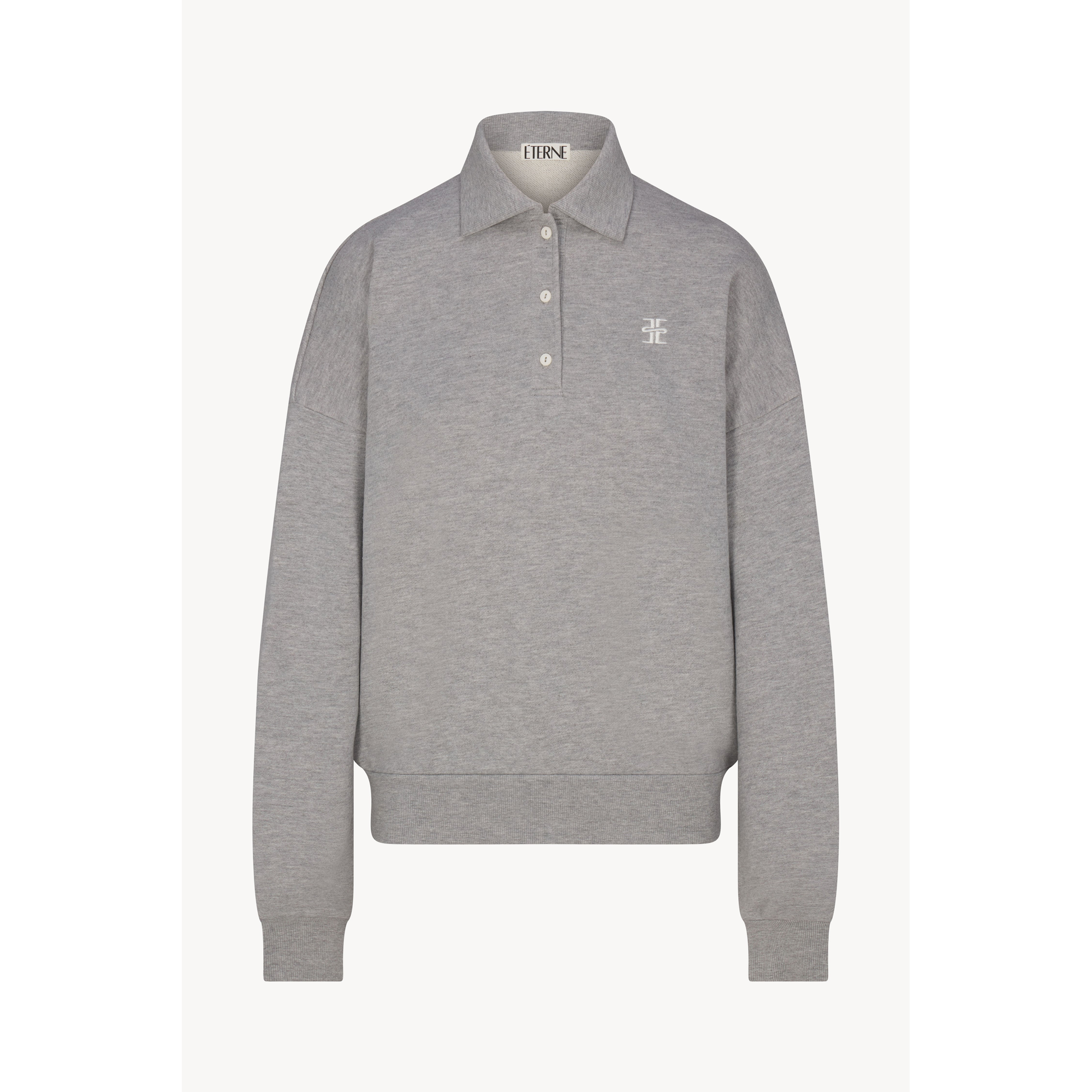 Oversized Polo Sweatshirt | Heather Grey