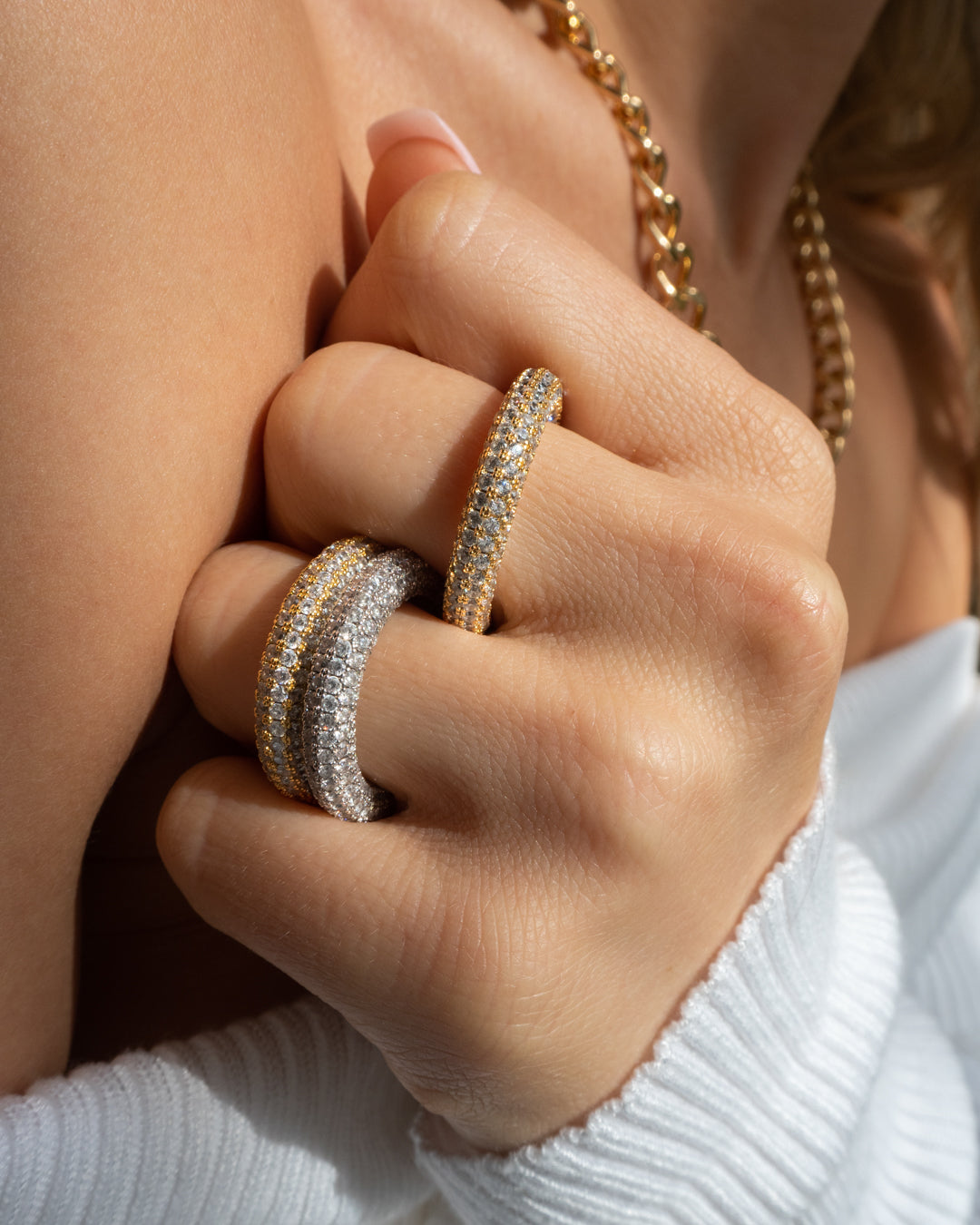 Pave Amalfi Ring | Cubic Zirconia | Gold