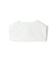 Detachable Collar in Embroided Poplin | White/Airforce Blue