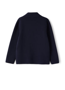 Double-Breasted Cardigan in Organic Cotton | Blue