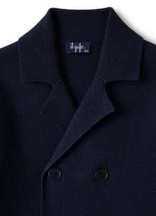 Double-Breasted Cardigan in Organic Cotton | Blue