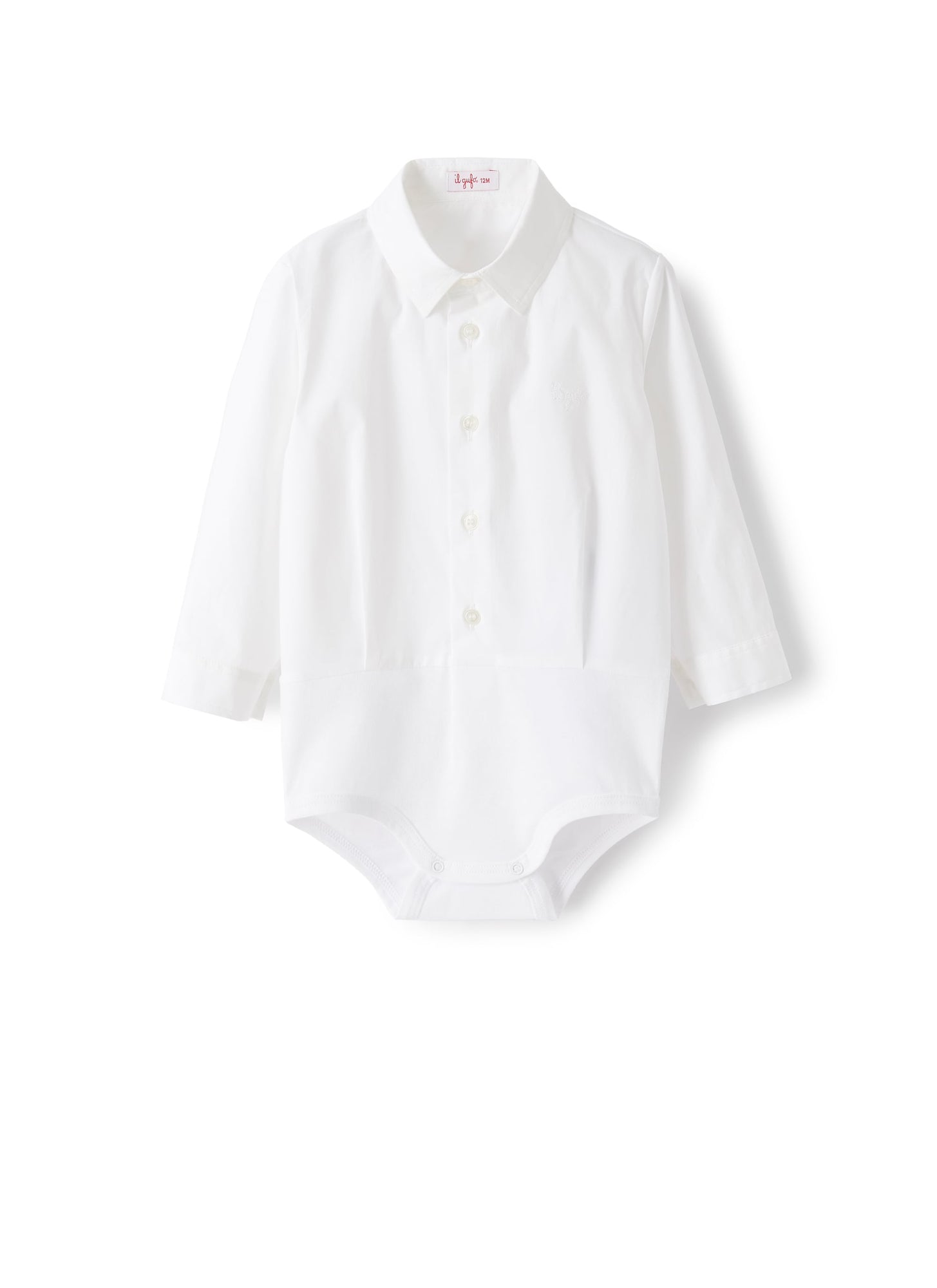 Shirt-Style Bodysuit in Poplin | White/White