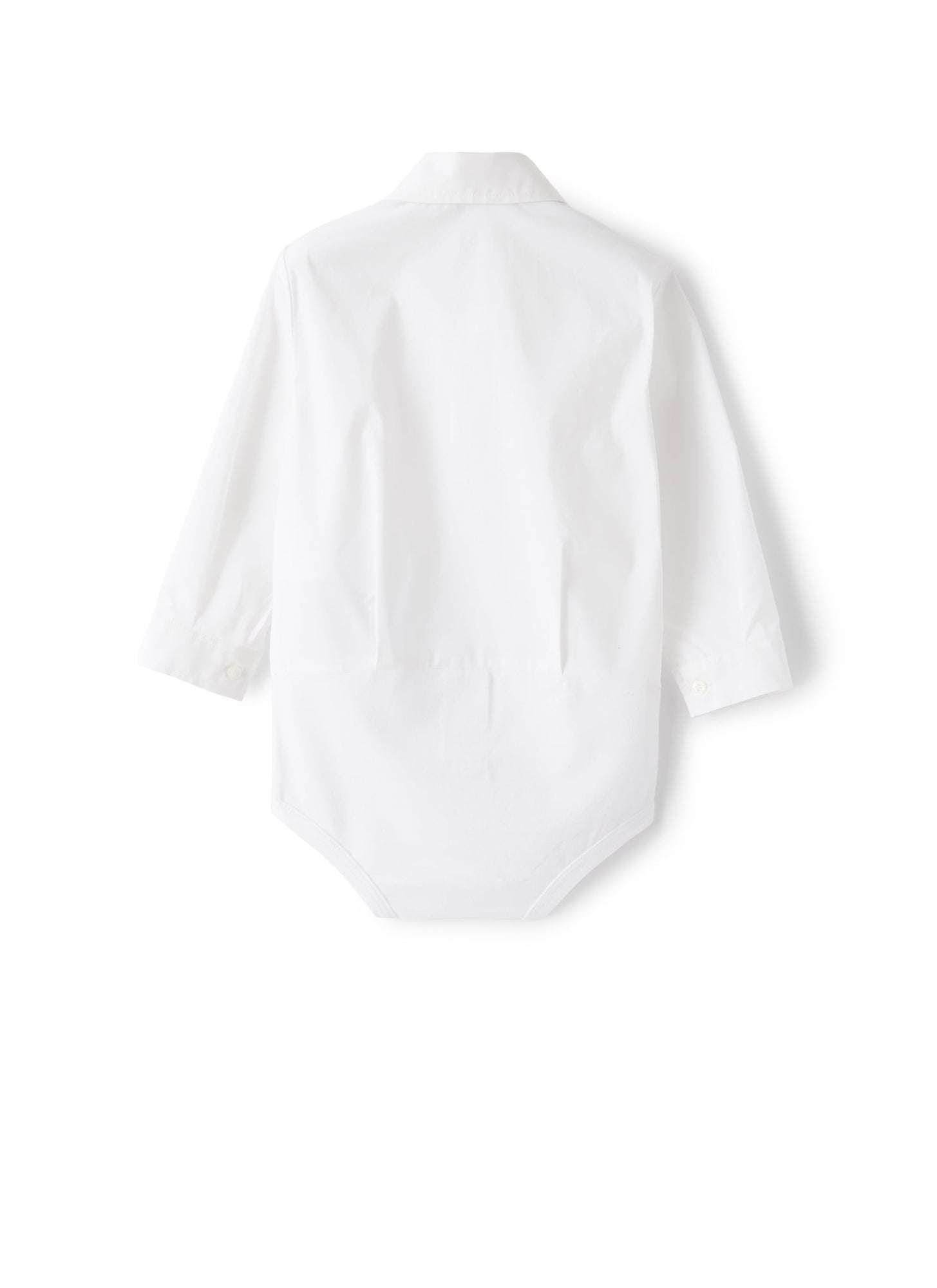 Shirt-Style Bodysuit in Poplin | White/White