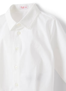 Shirt-Style Bodysuit in Poplin | White/White