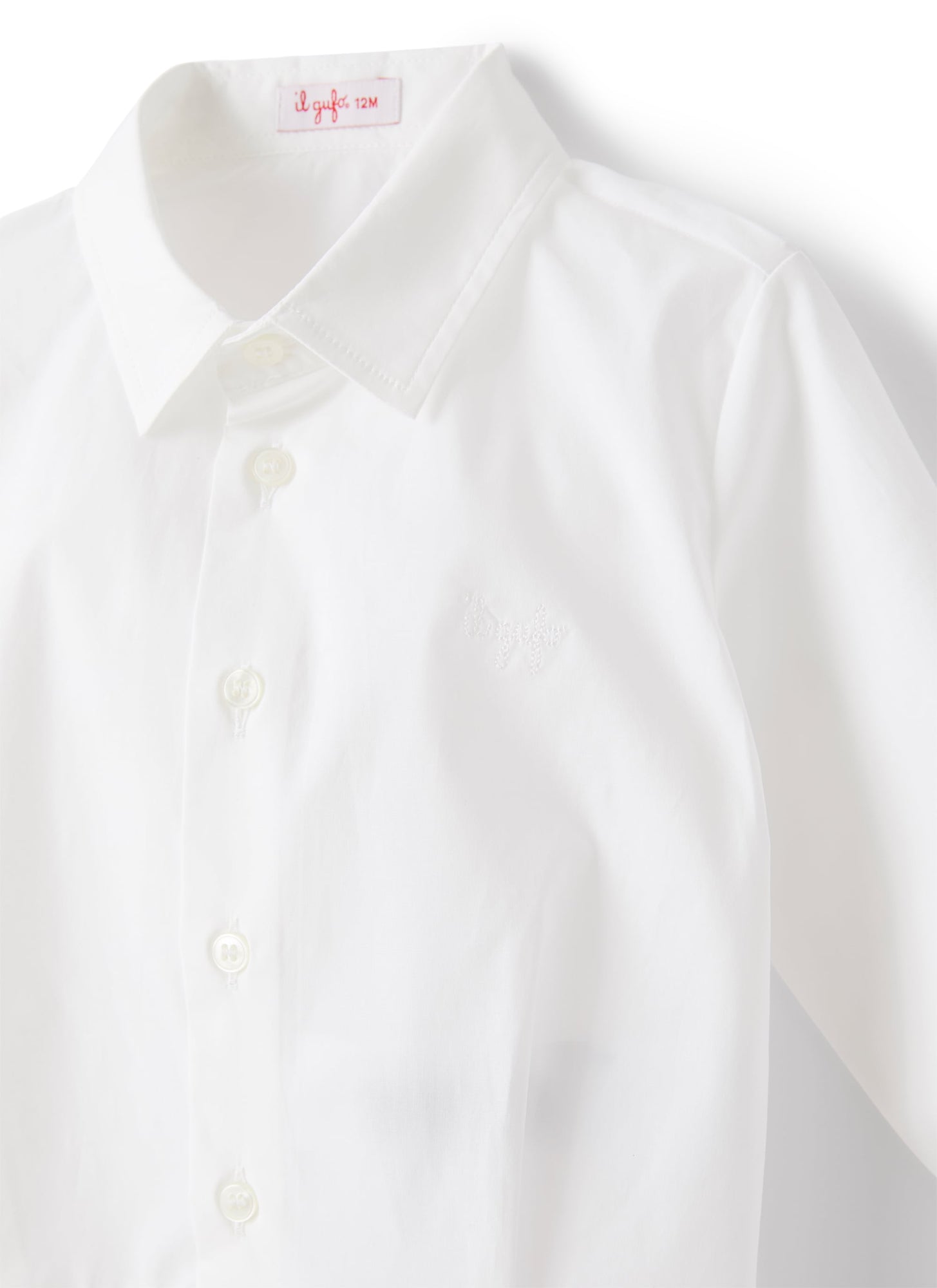 Shirt-Style Bodysuit in Poplin | White/White