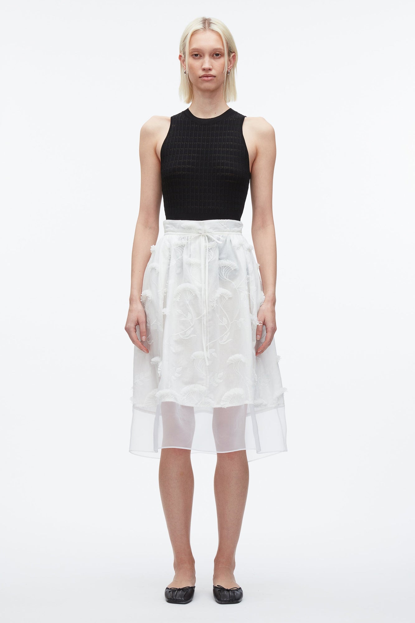 Fil Coupe Midi Skirt | White