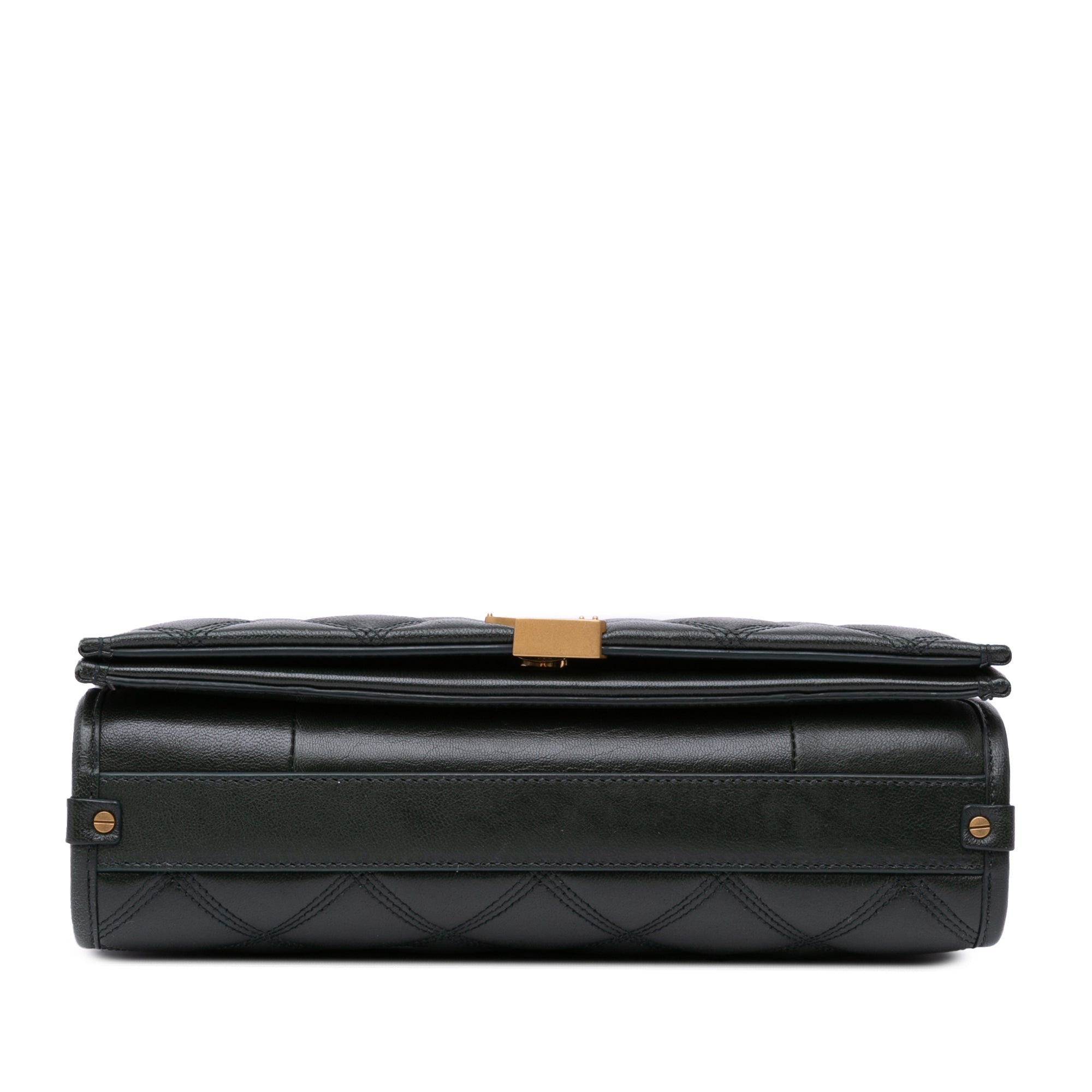 Saint Laurent | Pre-Owned Small Quilted Lambskin Becky Chain Shoulder Bag | Green/Dark Green