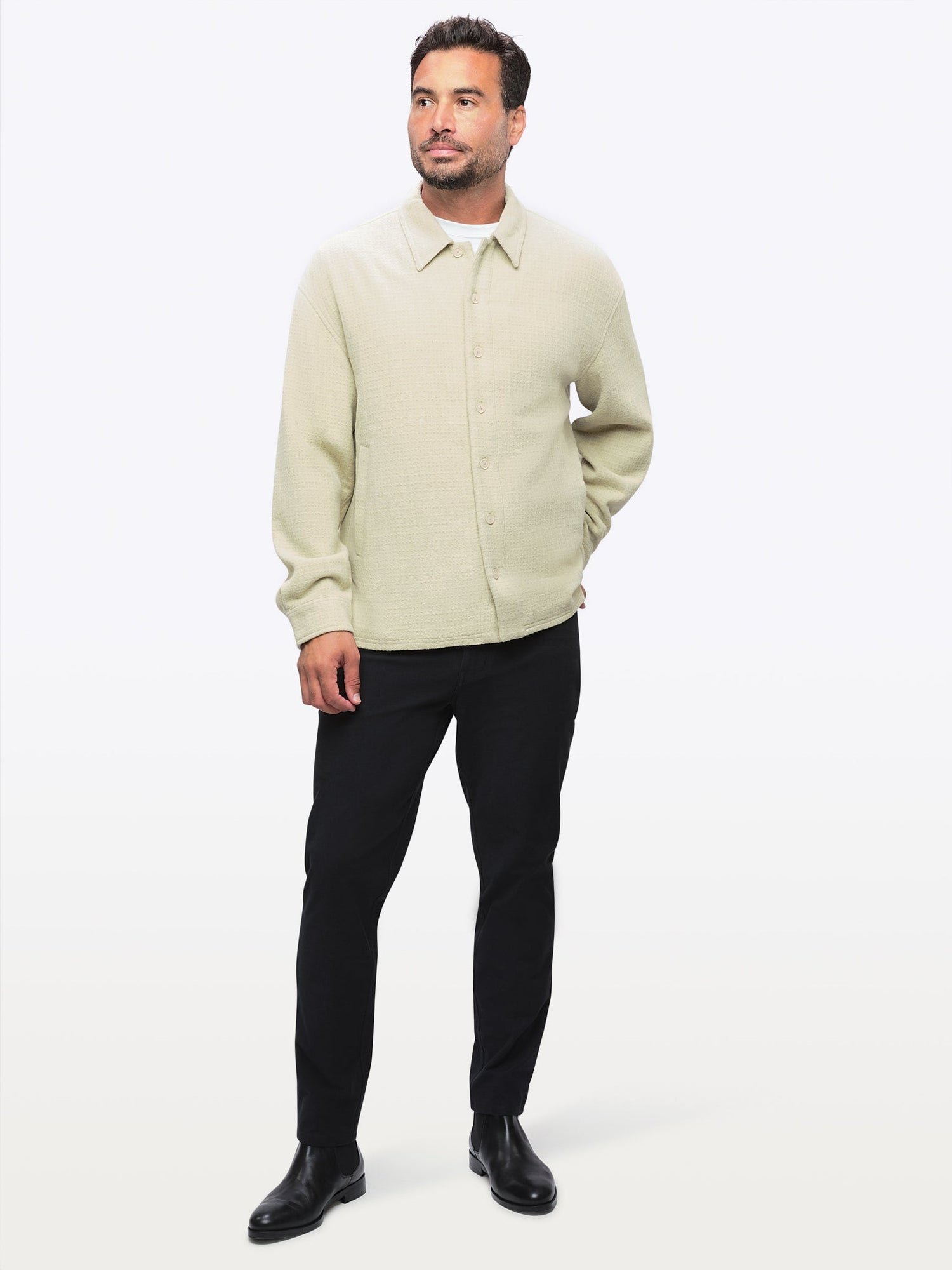 Unisex | Horizon Classic-Fit Tweed Shacket | Parchment