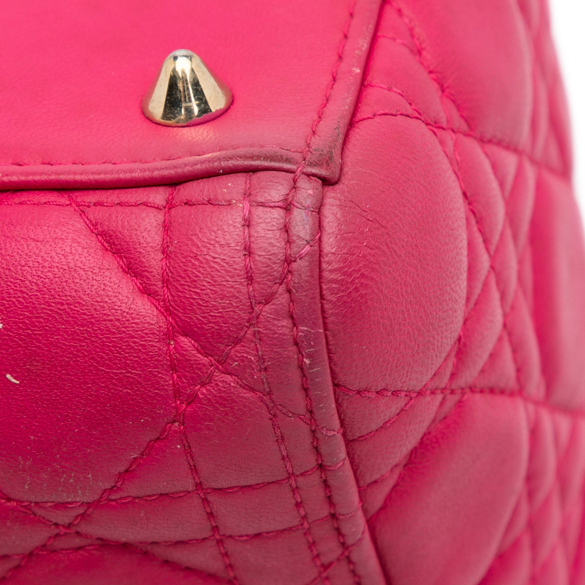 Dior | Pre-Owned Medium Lambskin Cannage Lady | Pink/Dark Pink