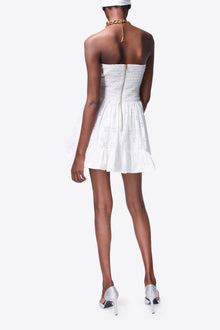 Broderie Anglaise Heart Draped Mini Dress | Off White