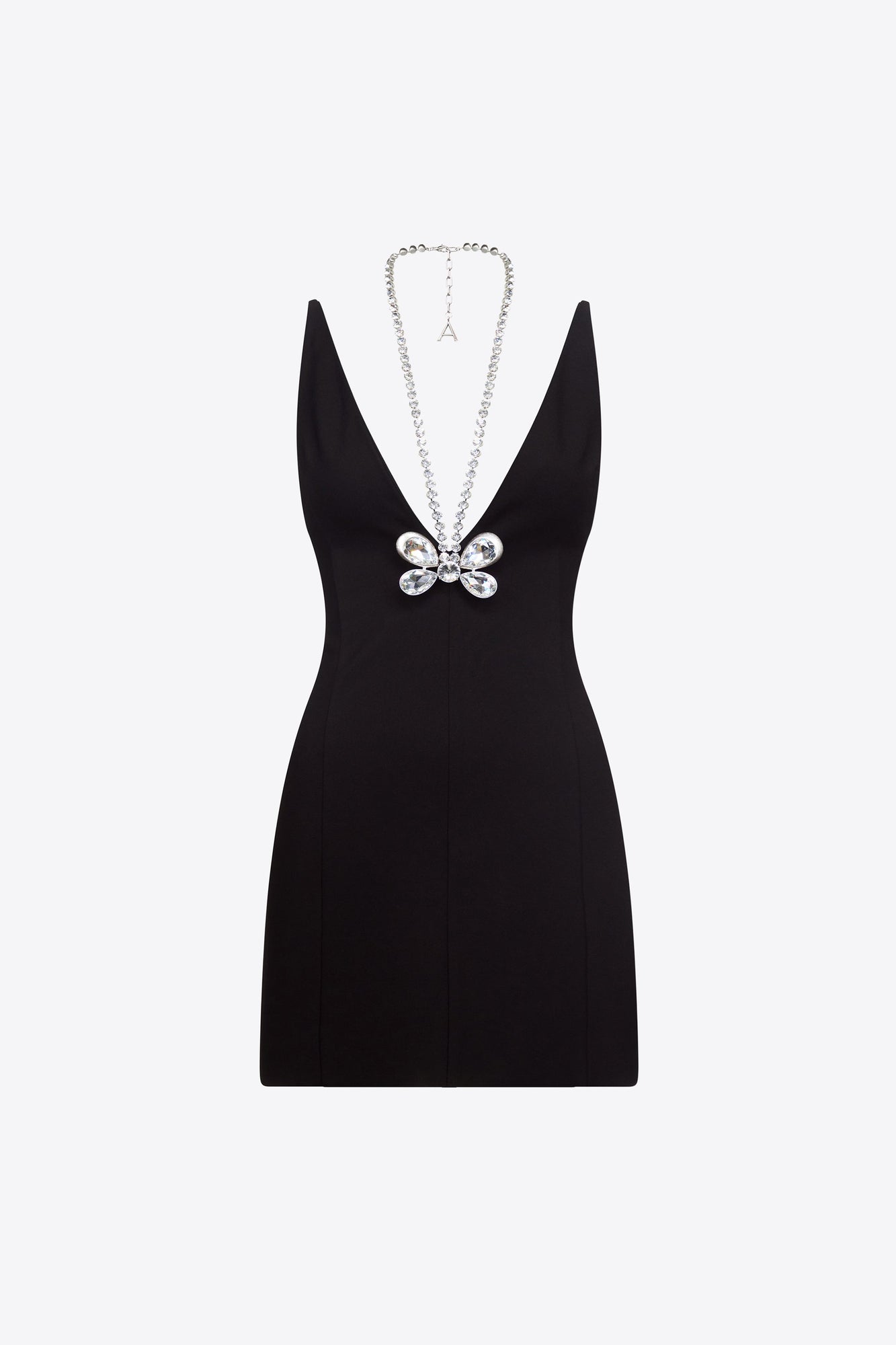 Crystal Butterfly Mini Dress | Black