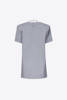 Crystal Butterfly V-Neck T-Shirt Dress | Grey Melange