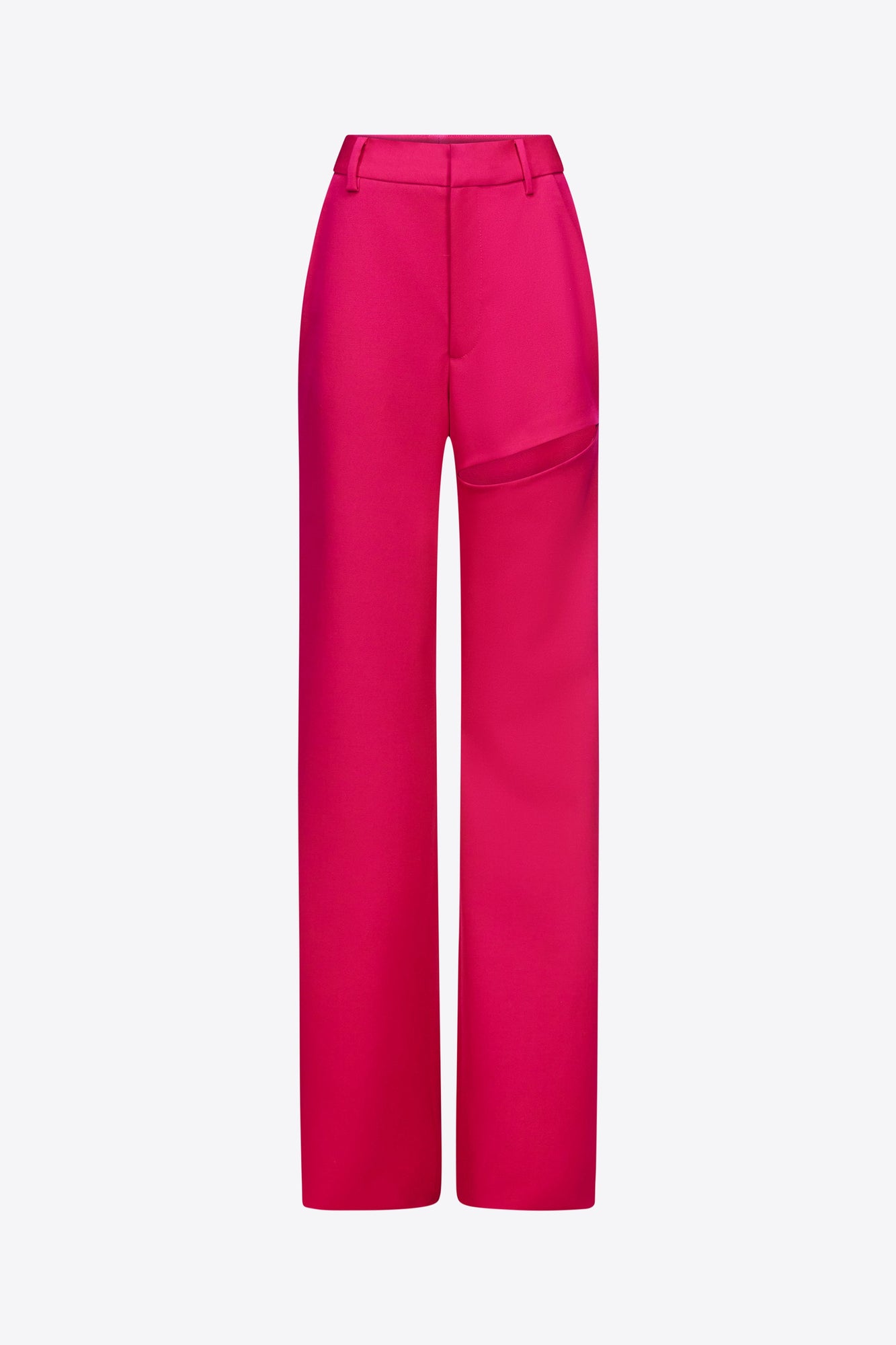 Asymmetric Slit Trouser | Raspberry