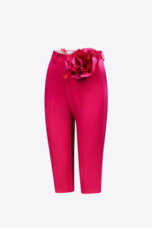 Flower Corsage Tailored Short | Raspberry