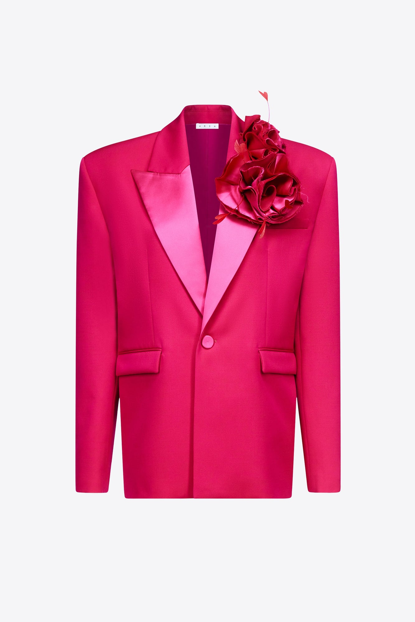 Flower Corsage Oversized Blazer | Raspberry