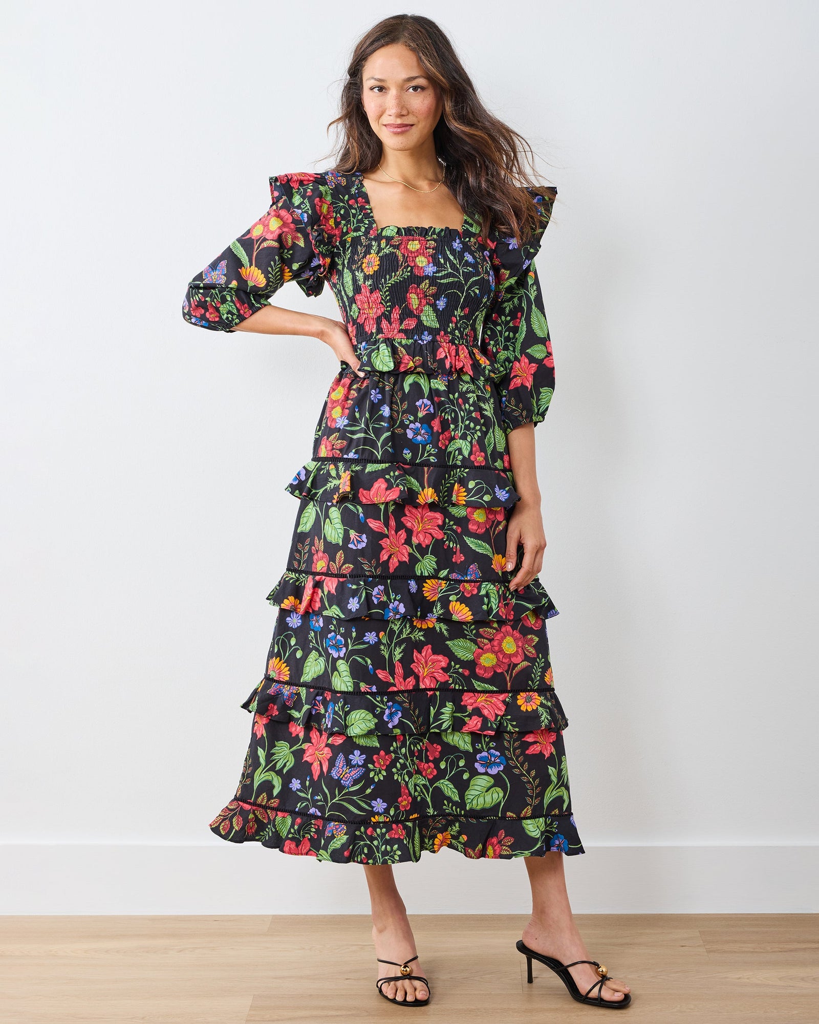 Moonlit Botanical - Isla Dress - Ink - Printfresh