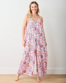 Viva Las Vegas - Eco Satin Jaipur Jumpsuit - Lucky Pink - Printfresh