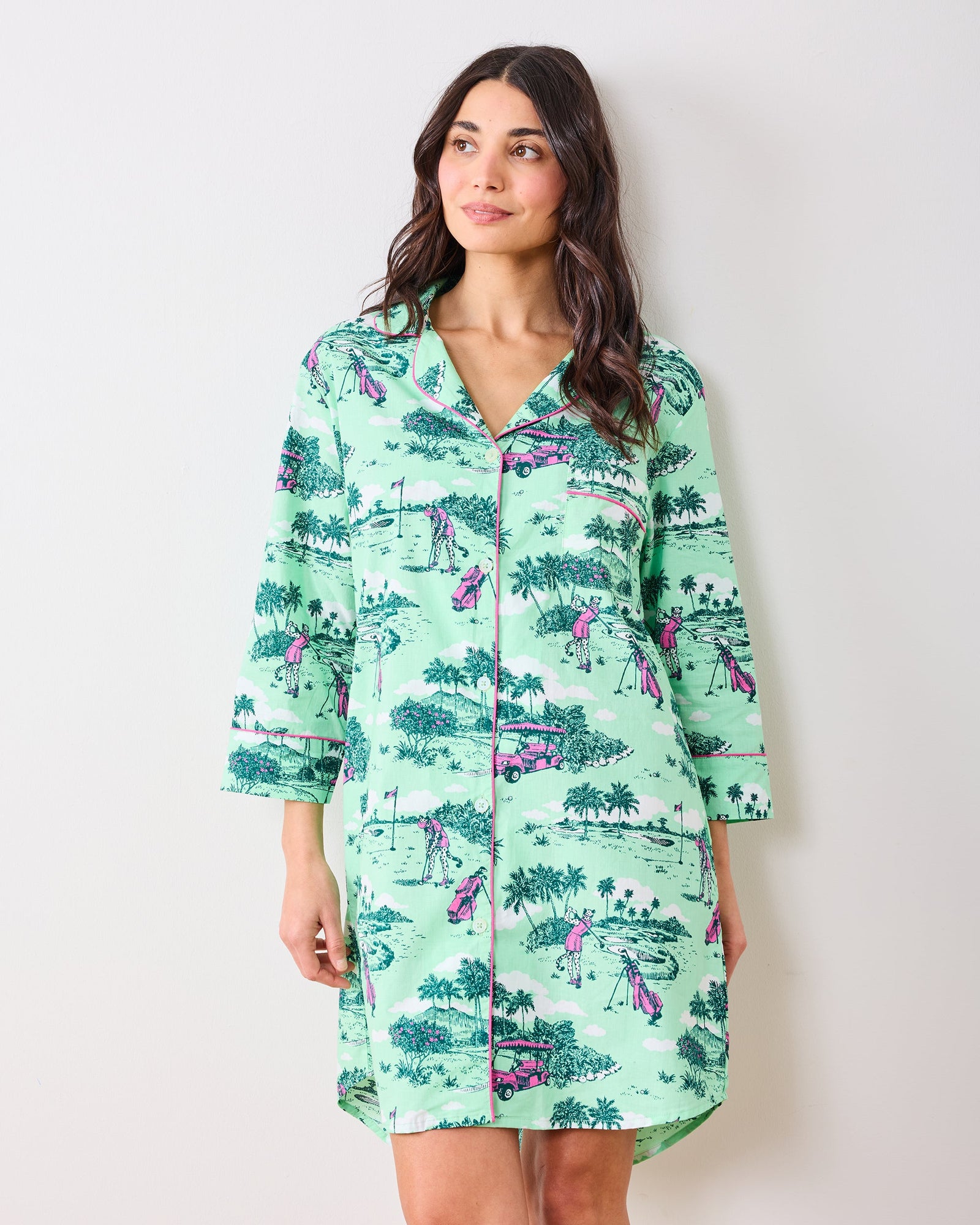 Golf Toile - Sleep Shirt - Putting Green - Printfresh