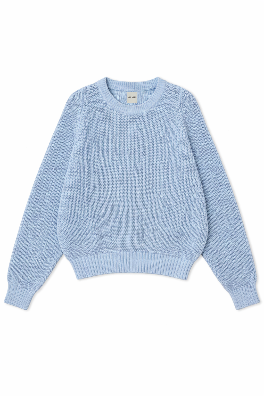 Pia Cotton Sweater | Baby-Blue