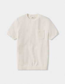 Men | Waffle Knit Sweater Tee | Cream