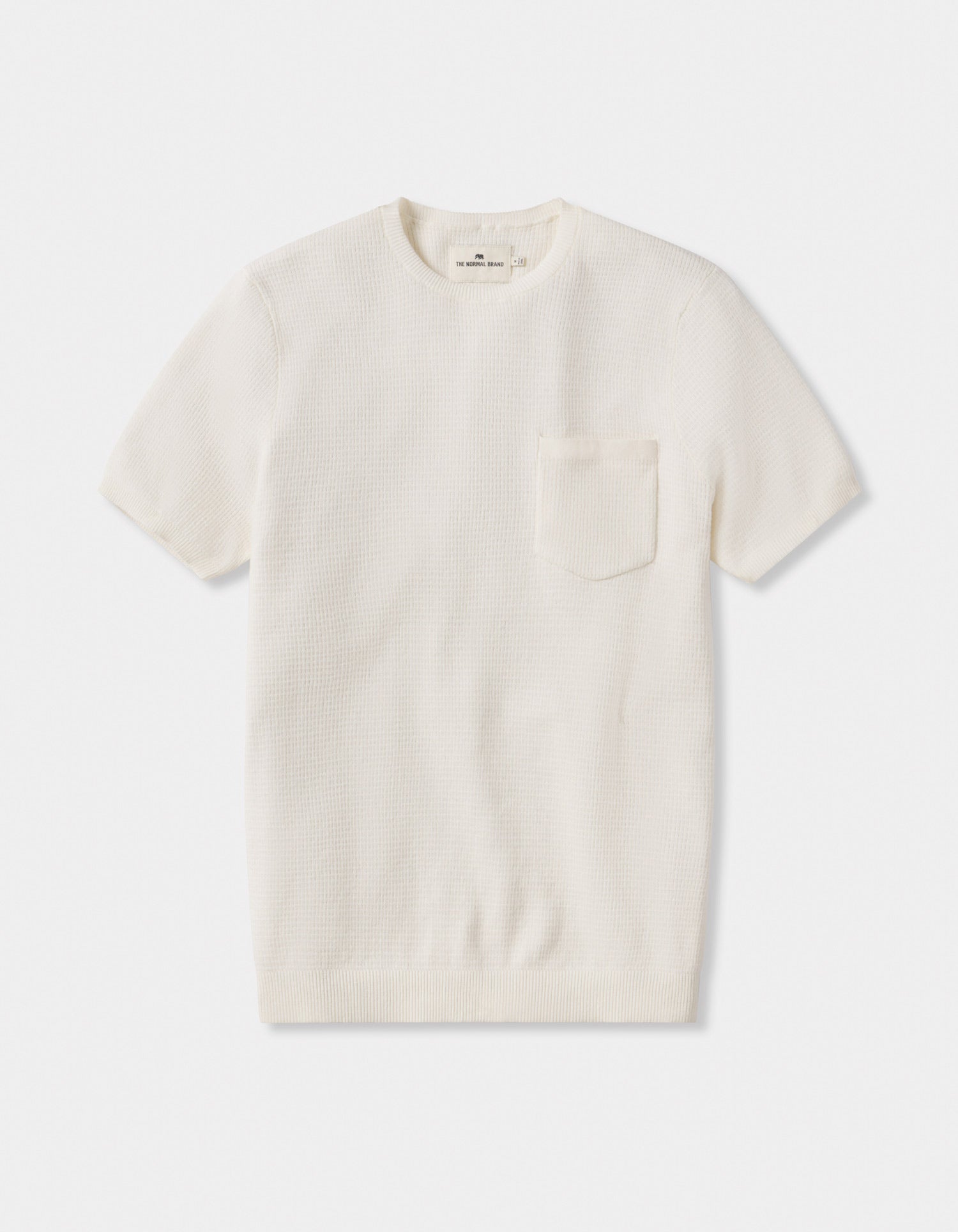 Men | Waffle Knit Sweater Tee | Cream