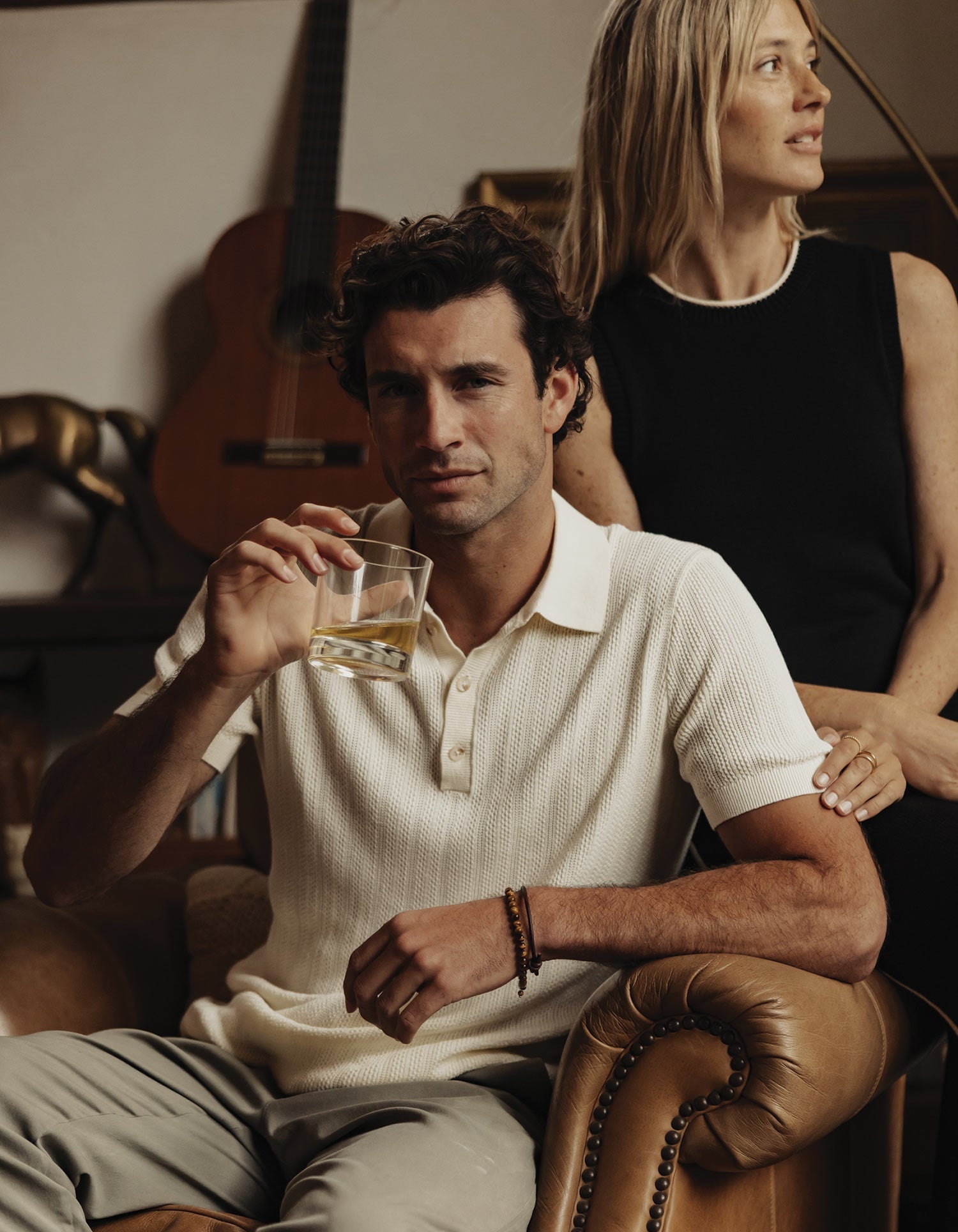 Men | Robles Textured Knit Polo | Ivory