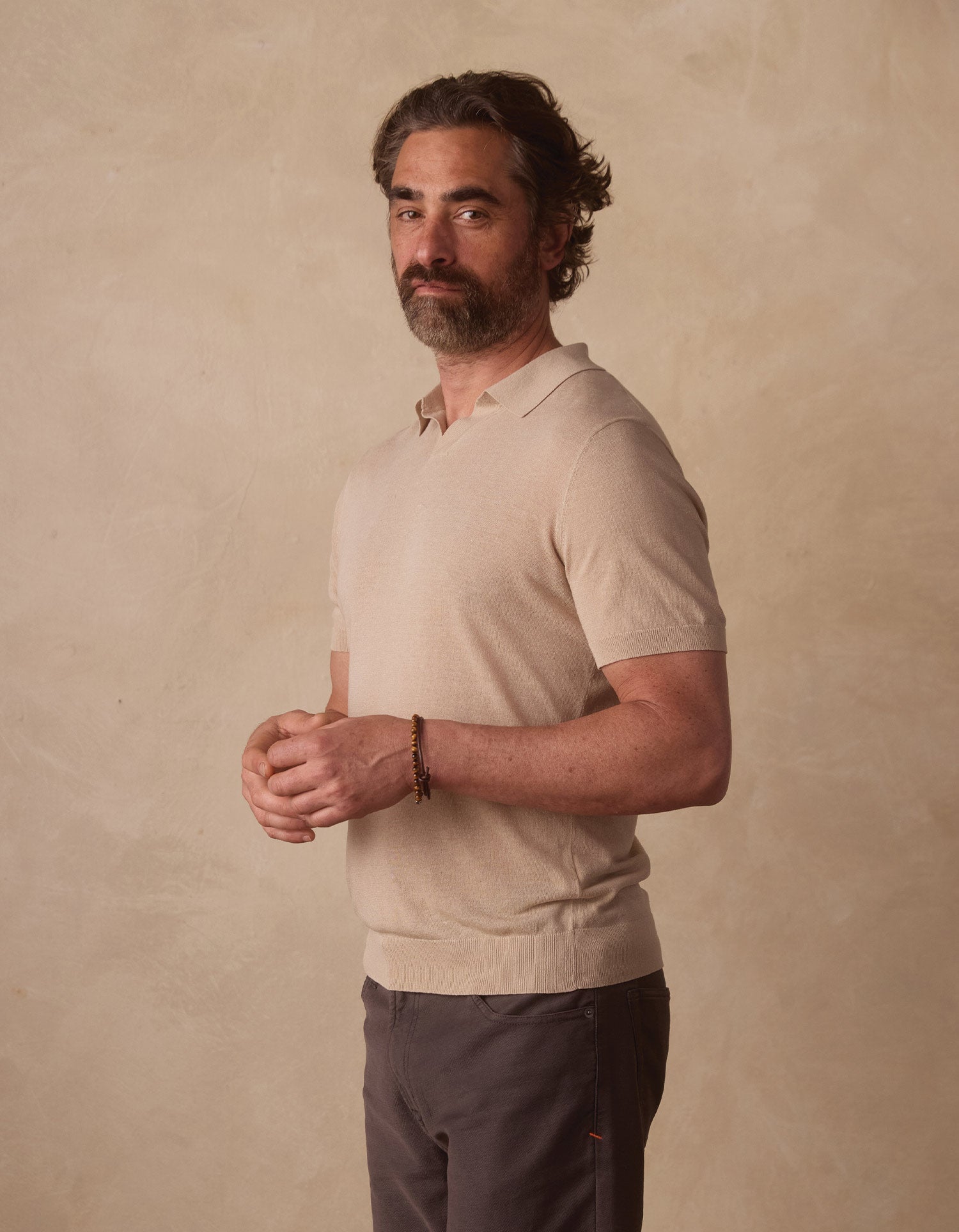 Men | Summer Linen-Blend Polo | Jute