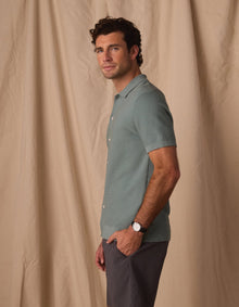 Men | Breezeknit Button Up | Juniper